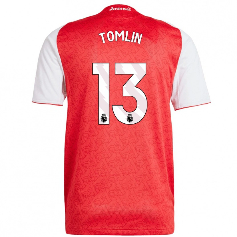 Danxen Kvinder Jack Tomlin #13 Rød Hvid Hjemmebane Spillertrøjer 2025/26 Trøje T-Shirt