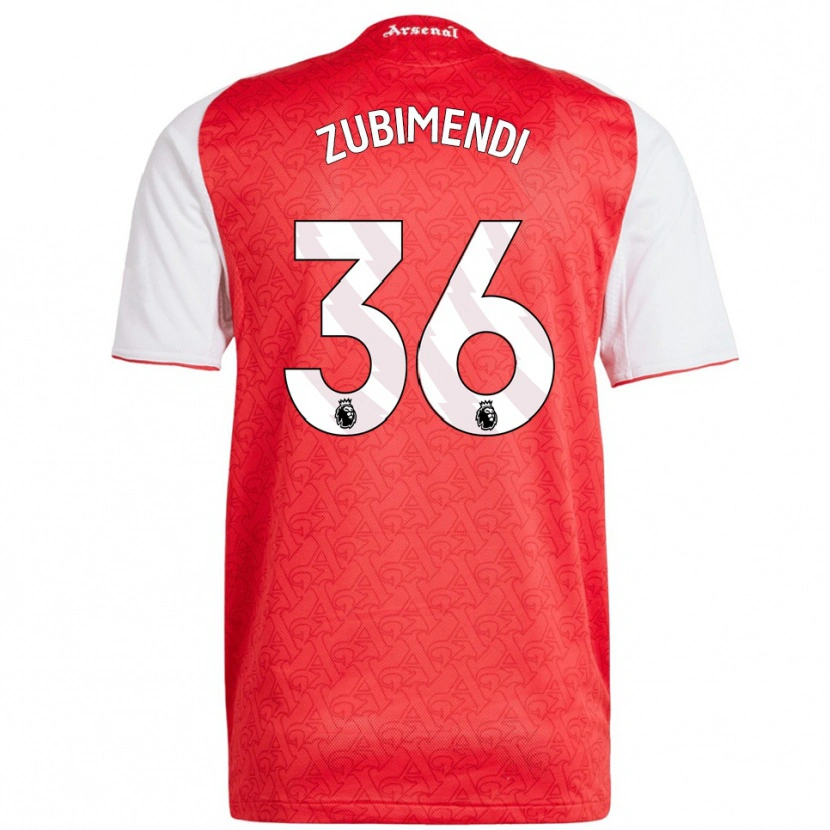 Danxen Kvinder Martín Zubimendi #36 Rød Hvid Hjemmebane Spillertrøjer 2025/26 Trøje T-Shirt