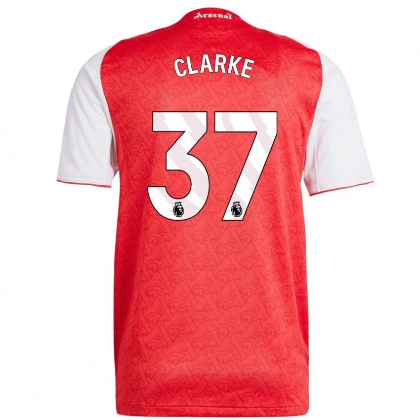 Danxen Kvinder Brayden Clarke #37 Rød Hvid Hjemmebane Spillertrøjer 2025/26 Trøje T-Shirt