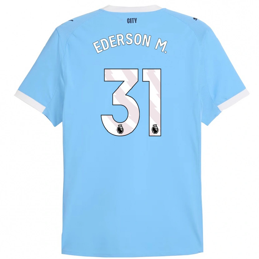 Danxen Kvinder Ederson #31 Himmelblå Hvid Hjemmebane Spillertrøjer 2025/26 Trøje T-Shirt