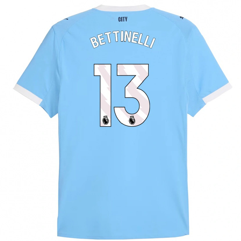 Danxen Kvinder Marcus Bettinelli #13 Himmelblå Hvid Hjemmebane Spillertrøjer 2025/26 Trøje T-Shirt