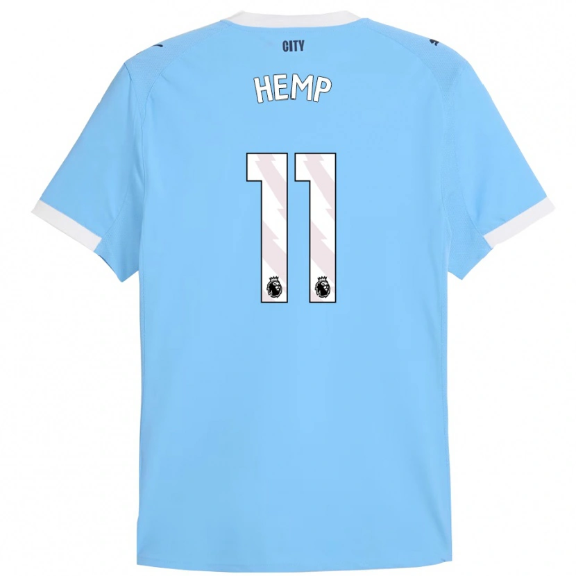 Danxen Kvinder Lauren Hemp #11 Himmelblå Hvid Hjemmebane Spillertrøjer 2025/26 Trøje T-Shirt