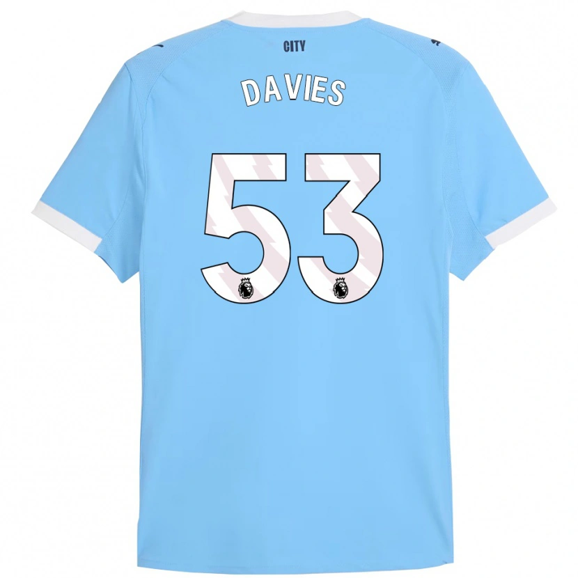 Danxen Kvinder Mayzee Davies #53 Himmelblå Hvid Hjemmebane Spillertrøjer 2025/26 Trøje T-Shirt