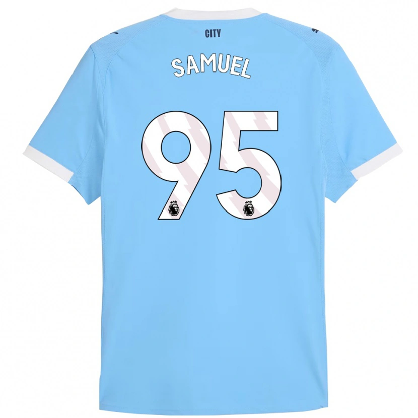 Danxen Kvinder Lakyle Samuel #95 Himmelblå Hvid Hjemmebane Spillertrøjer 2025/26 Trøje T-Shirt