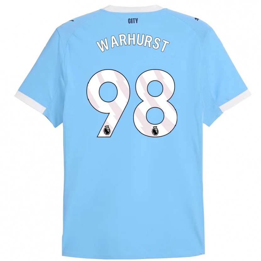 Danxen Kvinder Matty Warhurst #98 Himmelblå Hvid Hjemmebane Spillertrøjer 2025/26 Trøje T-Shirt