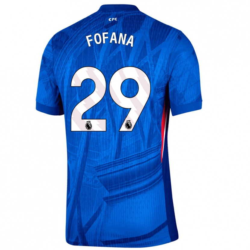 Danxen Kvinder Wesley Fofana #29 Blå Hvid Hjemmebane Spillertrøjer 2025/26 Trøje T-Shirt