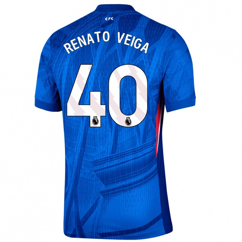 Danxen Kvinder Renato Veiga #40 Blå Hvid Hjemmebane Spillertrøjer 2025/26 Trøje T-Shirt