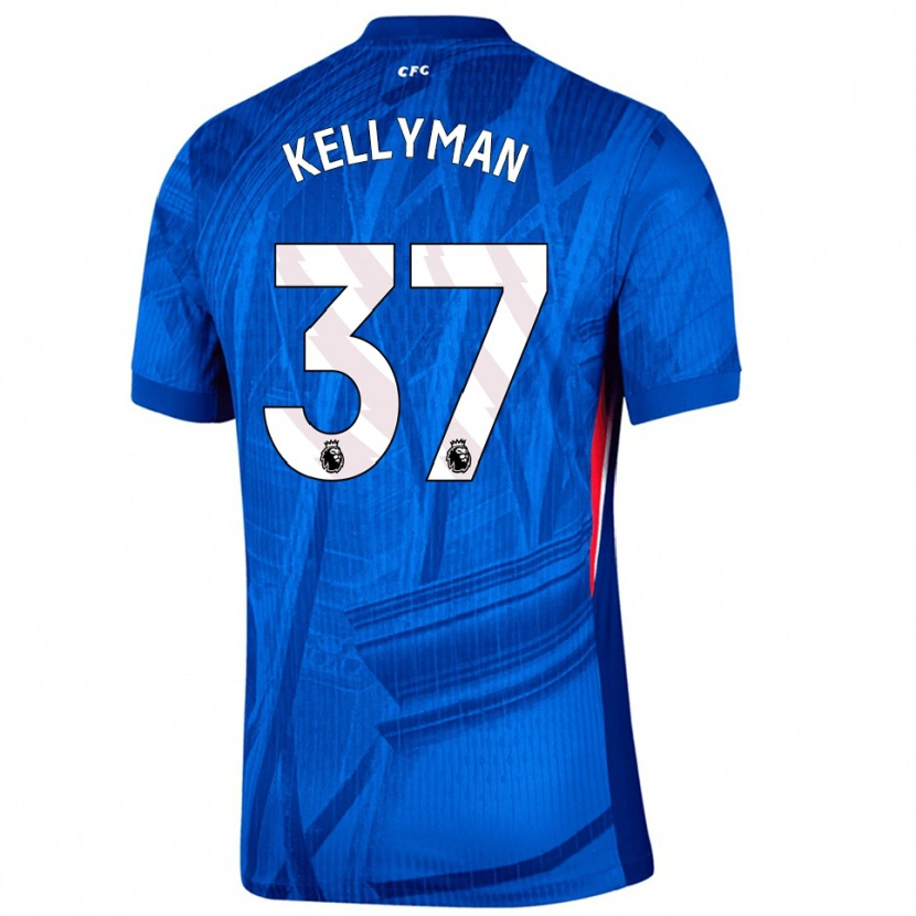 Danxen Kvinder Omari Kellyman #37 Blå Hvid Hjemmebane Spillertrøjer 2025/26 Trøje T-Shirt
