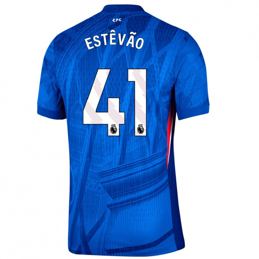 Danxen Kvinder Estêvão #41 Blå Hvid Hjemmebane Spillertrøjer 2025/26 Trøje T-Shirt