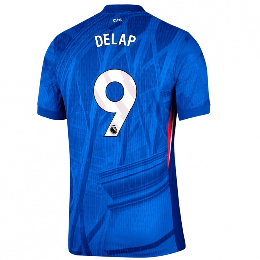 Danxen Kvinder Liam Delap #9 Blå Hvid Hjemmebane Spillertrøjer 2025/26 Trøje T-Shirt