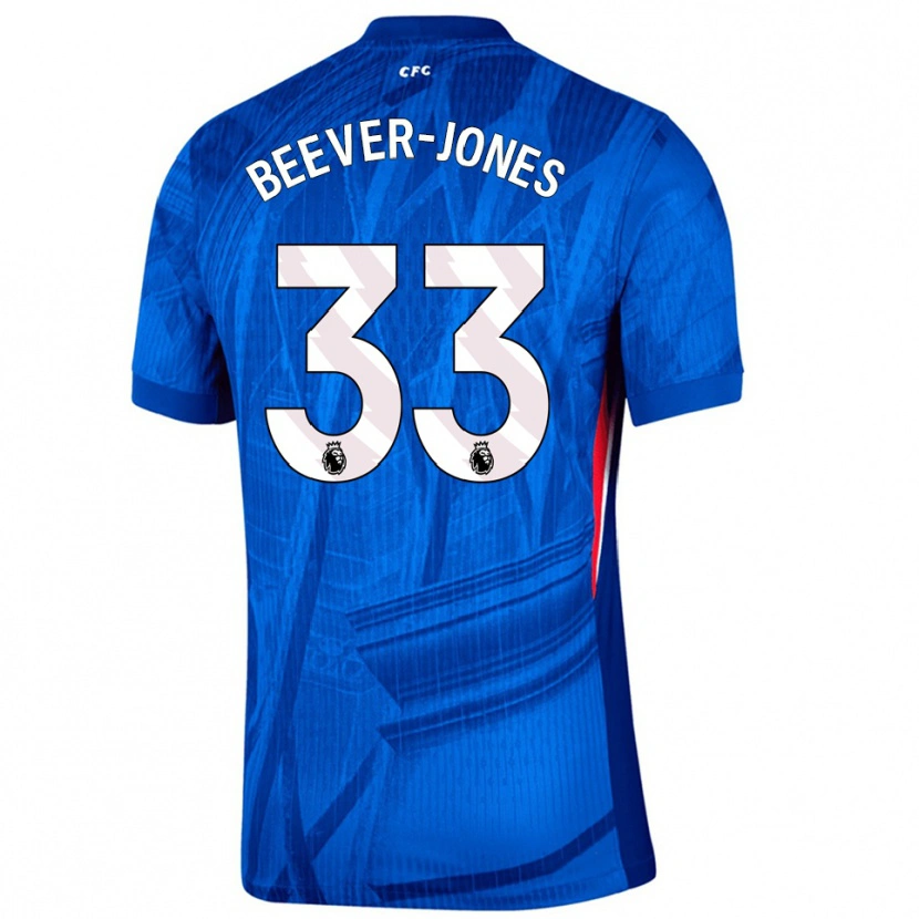 Danxen Kvinder Aggie Beever-Jones #33 Blå Hvid Hjemmebane Spillertrøjer 2025/26 Trøje T-Shirt