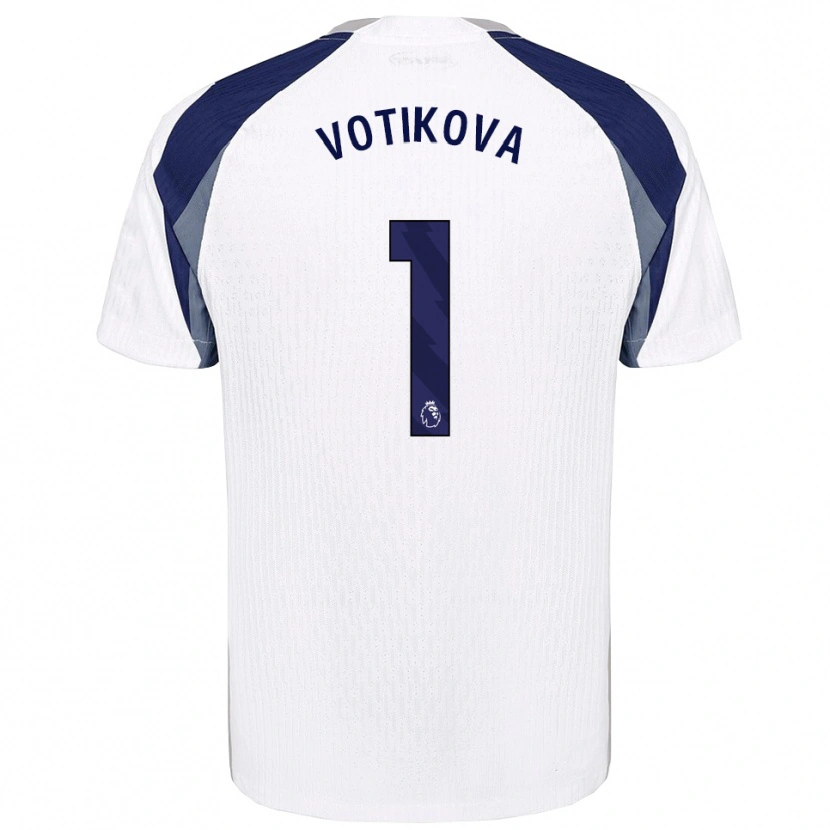 Danxen Kvinder Barbora Votíková #1 Hvid Navy Hjemmebane Spillertrøjer 2025/26 Trøje T-Shirt