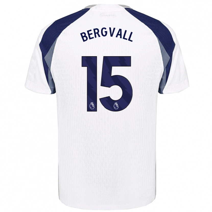 Danxen Kvinder Lucas Bergvall #15 Hvid Navy Hjemmebane Spillertrøjer 2025/26 Trøje T-Shirt