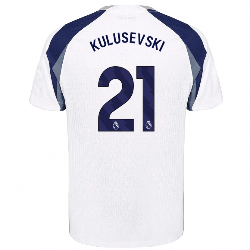 Danxen Kvinder Dejan Kulusevski #21 Hvid Navy Hjemmebane Spillertrøjer 2025/26 Trøje T-Shirt