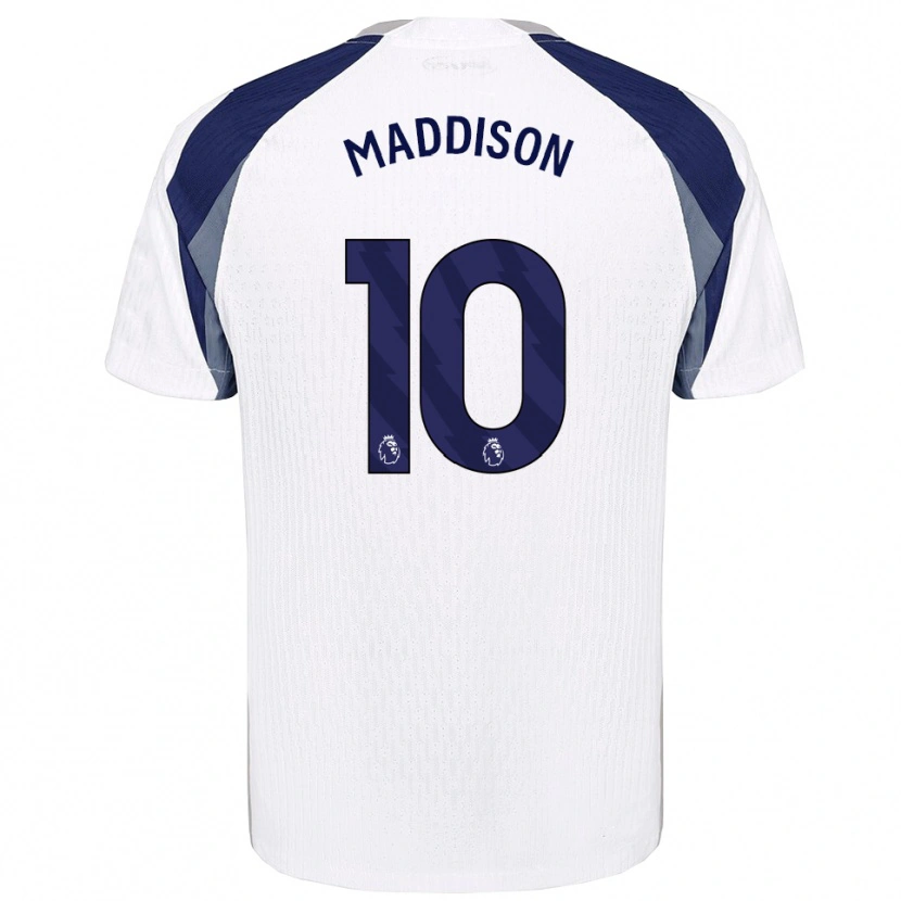 Danxen Kvinder James Maddison #10 Hvid Navy Hjemmebane Spillertrøjer 2025/26 Trøje T-Shirt