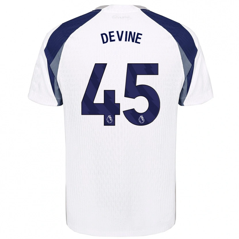 Danxen Kvinder Alfie Devine #45 Hvid Navy Hjemmebane Spillertrøjer 2025/26 Trøje T-Shirt