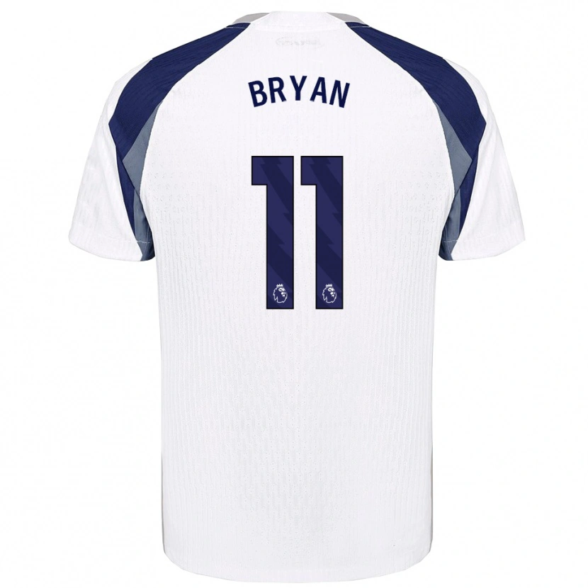 Danxen Kvinder Bryan Gil #11 Hvid Navy Hjemmebane Spillertrøjer 2025/26 Trøje T-Shirt