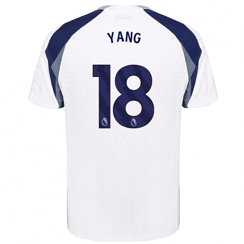 Danxen Kvinder Min-Hyeok Yang #18 Hvid Navy Hjemmebane Spillertrøjer 2025/26 Trøje T-Shirt