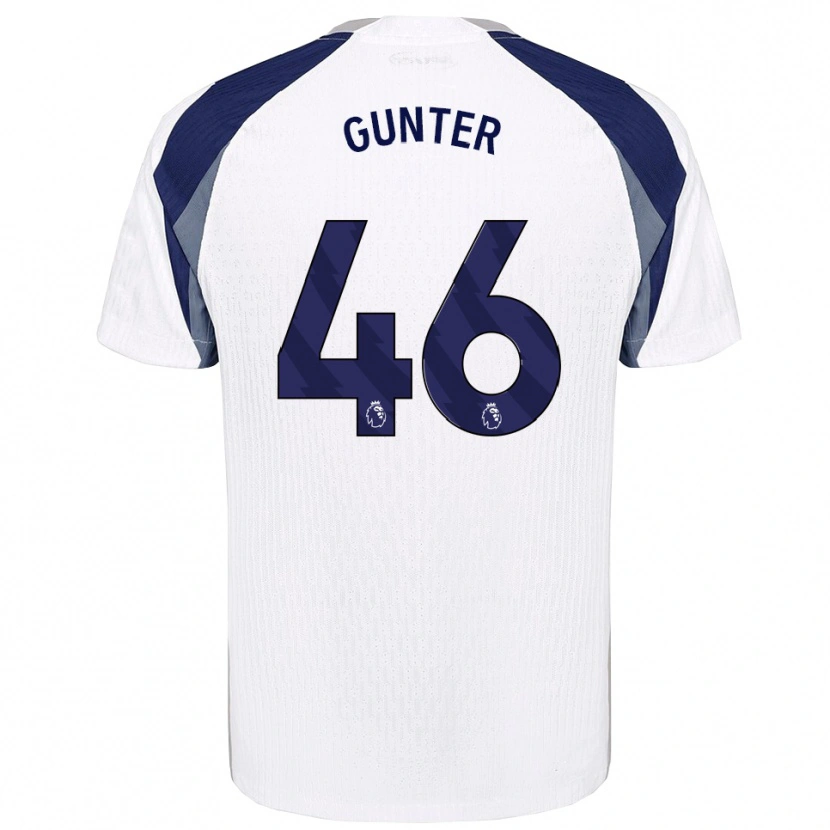 Danxen Kvinder Luca Gunter #46 Hvid Navy Hjemmebane Spillertrøjer 2025/26 Trøje T-Shirt