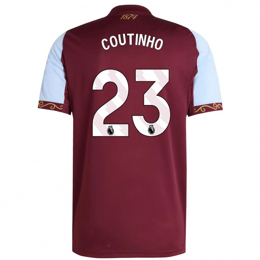 Danxen Kvinder Philippe Coutinho #23 Bourgogne Himmelblå Hjemmebane Spillertrøjer 2025/26 Trøje T-Shirt