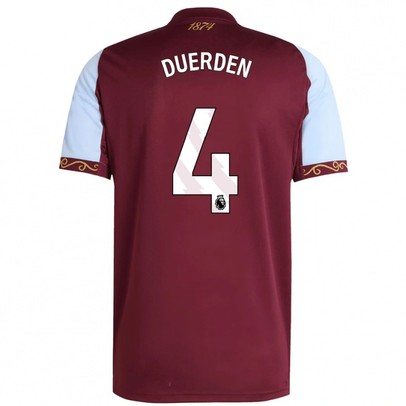Danxen Kvinder Archie Duerden #4 Bourgogne Himmelblå Hjemmebane Spillertrøjer 2025/26 Trøje T-Shirt