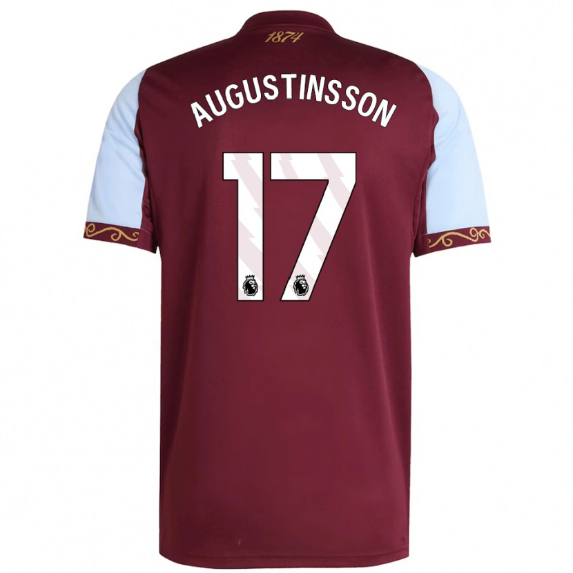 Danxen Kvinder Ludwig Augustinsson #17 Bourgogne Himmelblå Hjemmebane Spillertrøjer 2025/26 Trøje T-Shirt
