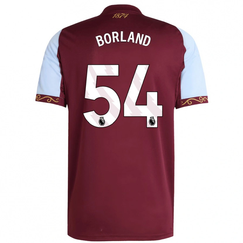 Danxen Kvinder Aidan Borland #54 Bourgogne Himmelblå Hjemmebane Spillertrøjer 2025/26 Trøje T-Shirt
