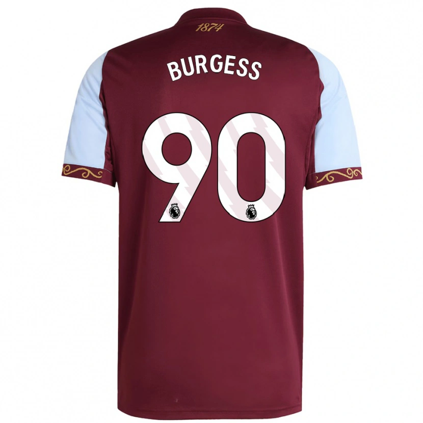 Danxen Kvinder Woody Burgess #90 Bourgogne Himmelblå Hjemmebane Spillertrøjer 2025/26 Trøje T-Shirt