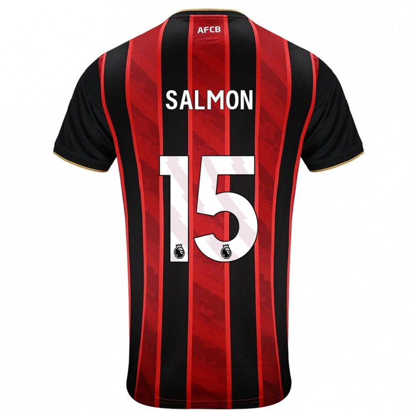 Danxen Kvinder Josh Salmon #15 Rød Sort Hjemmebane Spillertrøjer 2025/26 Trøje T-Shirt