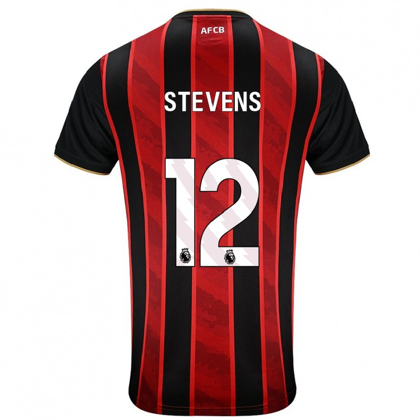 Danxen Kvinder Charlie Stevens #12 Rød Sort Hjemmebane Spillertrøjer 2025/26 Trøje T-Shirt