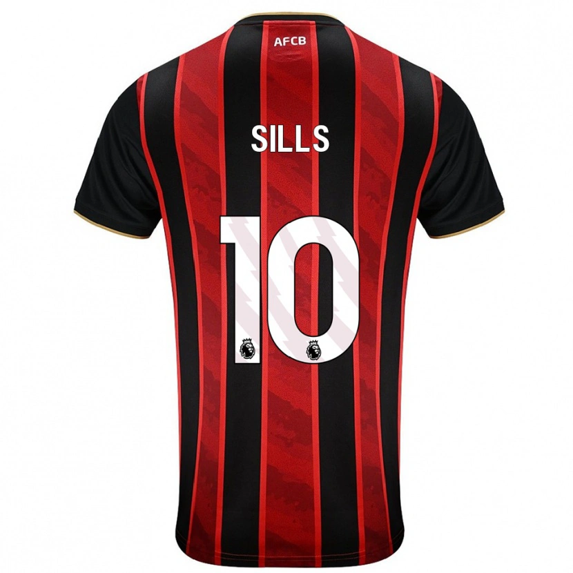 Danxen Kvinder Ethan Sills #10 Rød Sort Hjemmebane Spillertrøjer 2025/26 Trøje T-Shirt