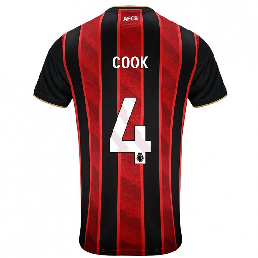 Danxen Kvinder Lewis Cook #4 Rød Sort Hjemmebane Spillertrøjer 2025/26 Trøje T-Shirt