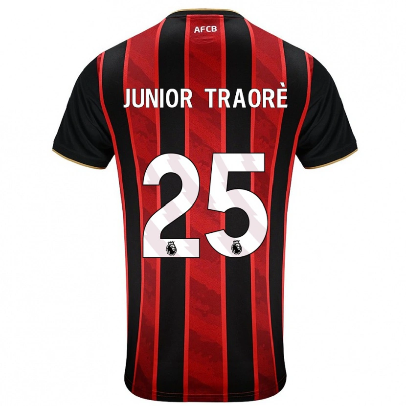 Danxen Kvinder Hamed Junior Traoré #25 Rød Sort Hjemmebane Spillertrøjer 2025/26 Trøje T-Shirt