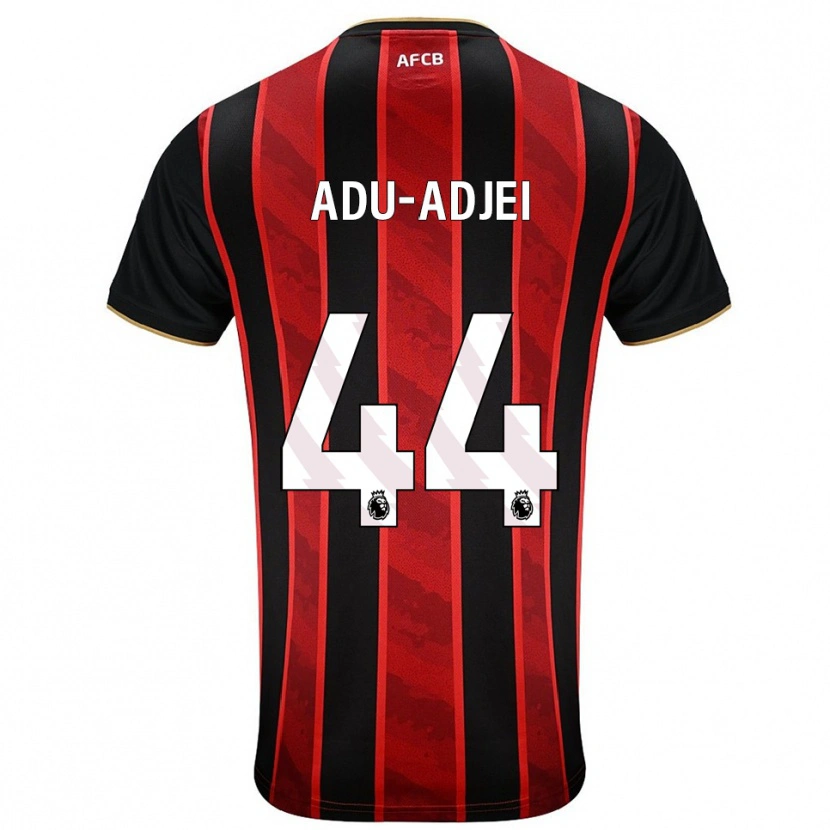 Danxen Kvinder Daniel Adu-Adjei #44 Rød Sort Hjemmebane Spillertrøjer 2025/26 Trøje T-Shirt