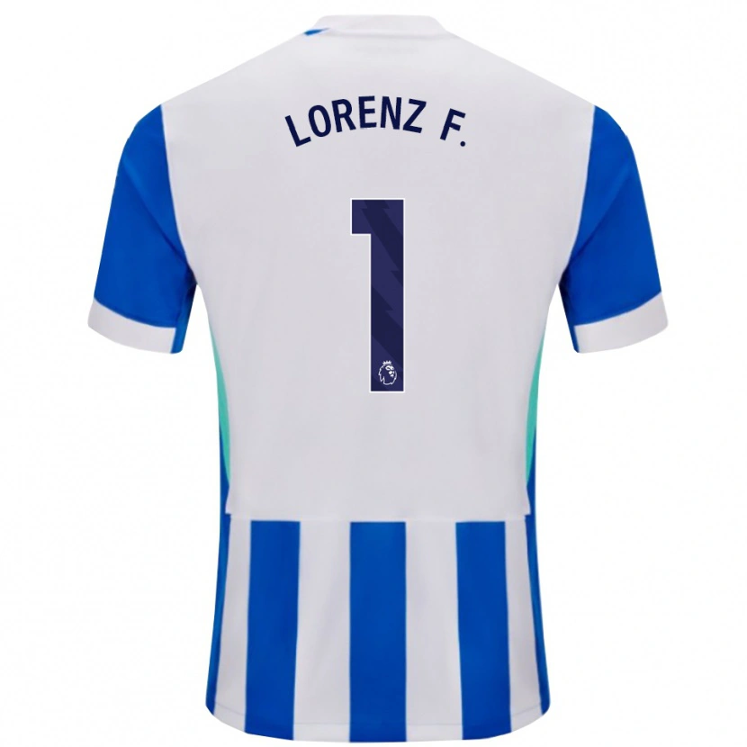 Danxen Kvinder Lorenz Ferdinand #1 Blå Hvid Hjemmebane Spillertrøjer 2025/26 Trøje T-Shirt