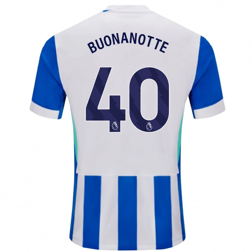 Danxen Kvinder Facundo Buonanotte #40 Blå Hvid Hjemmebane Spillertrøjer 2025/26 Trøje T-Shirt