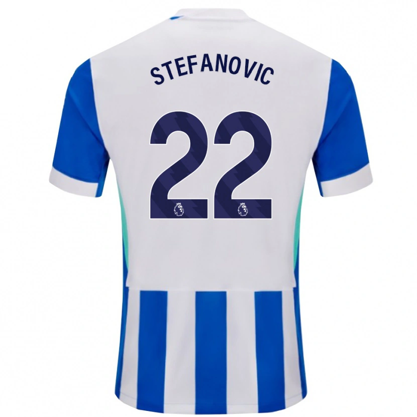 Danxen Kvinder Dejana Stefanović #22 Blå Hvid Hjemmebane Spillertrøjer 2025/26 Trøje T-Shirt