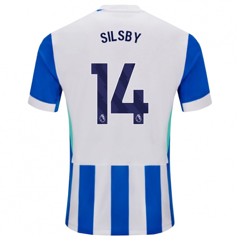Danxen Kvinder Tyler Silsby #14 Blå Hvid Hjemmebane Spillertrøjer 2025/26 Trøje T-Shirt