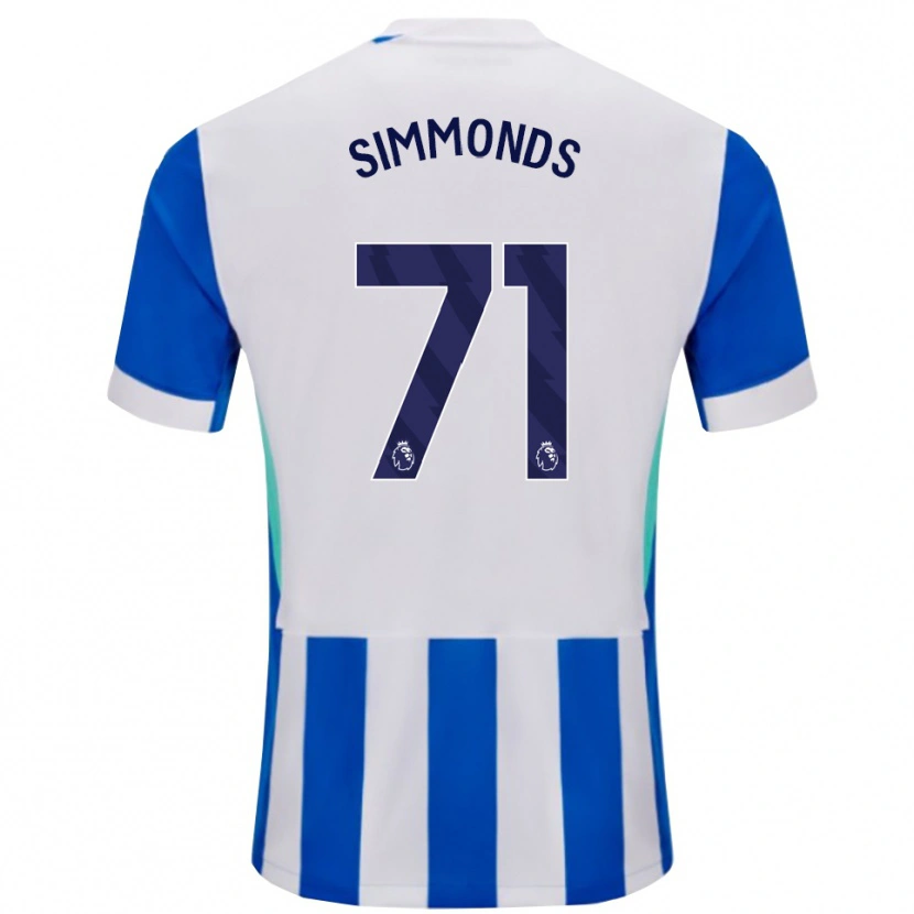 Danxen Kvinder Freddie Simmonds #71 Blå Hvid Hjemmebane Spillertrøjer 2025/26 Trøje T-Shirt