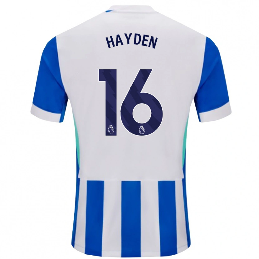 Danxen Kvinder Matthew Hayden #16 Blå Hvid Hjemmebane Spillertrøjer 2025/26 Trøje T-Shirt