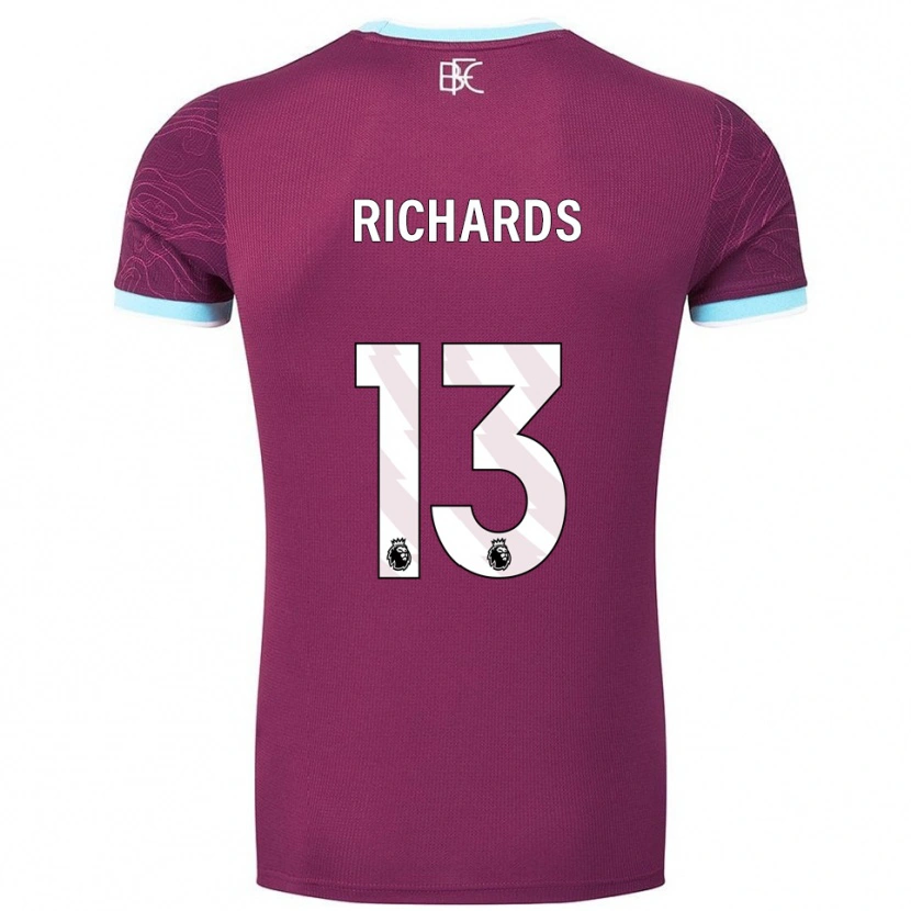 Danxen Kvinder Jade Richards #13 Bourgogne Himmelblå Hjemmebane Spillertrøjer 2025/26 Trøje T-Shirt