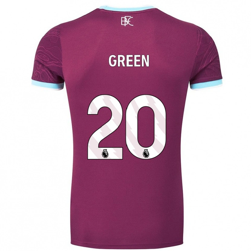 Danxen Kvinder Etienne Green #20 Bourgogne Himmelblå Hjemmebane Spillertrøjer 2025/26 Trøje T-Shirt