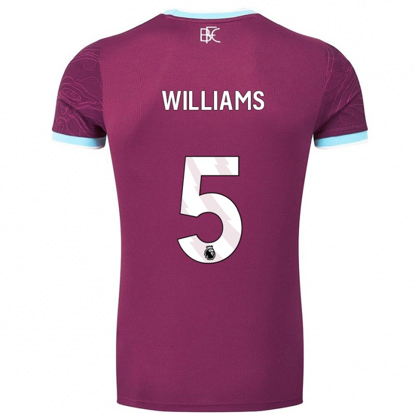 Danxen Kvinder Jesse Williams #5 Bourgogne Himmelblå Hjemmebane Spillertrøjer 2025/26 Trøje T-Shirt