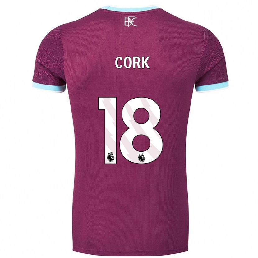 Danxen Kvinder Jack Cork #18 Bourgogne Himmelblå Hjemmebane Spillertrøjer 2025/26 Trøje T-Shirt