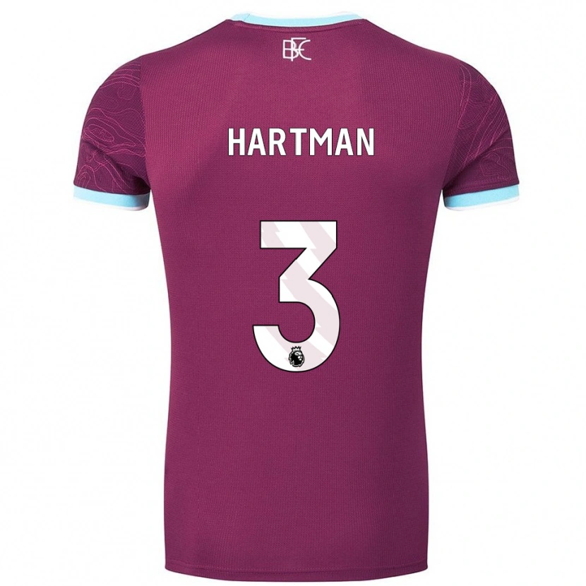 Danxen Kvinder Quilindschy Hartman #3 Bourgogne Himmelblå Hjemmebane Spillertrøjer 2025/26 Trøje T-Shirt