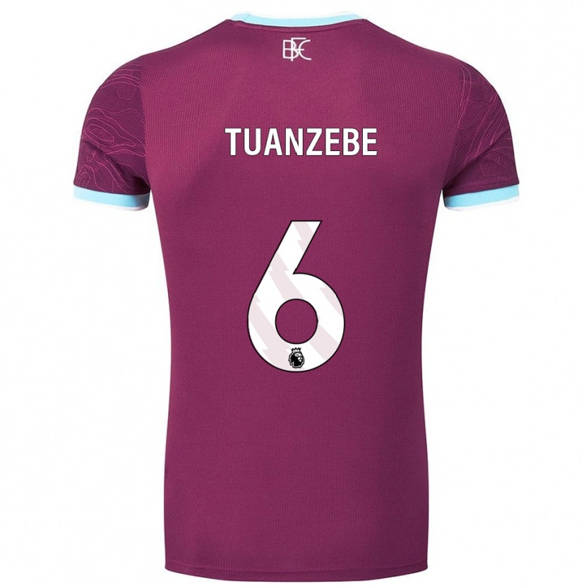 Danxen Kvinder Axel Tuanzebe #6 Bourgogne Himmelblå Hjemmebane Spillertrøjer 2025/26 Trøje T-Shirt