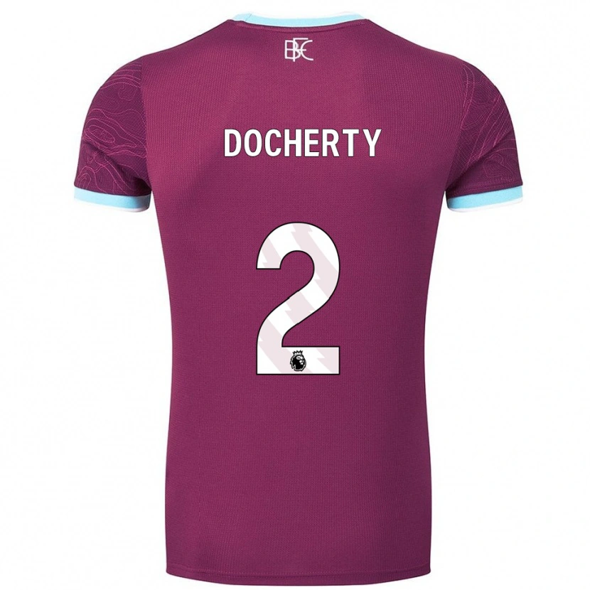 Danxen Kvinder Charley Docherty #2 Bourgogne Himmelblå Hjemmebane Spillertrøjer 2025/26 Trøje T-Shirt
