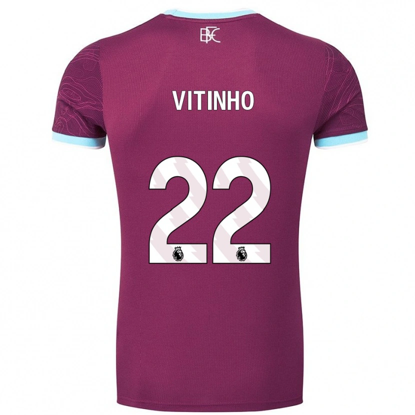 Danxen Kvinder Vitinho #22 Bourgogne Himmelblå Hjemmebane Spillertrøjer 2025/26 Trøje T-Shirt