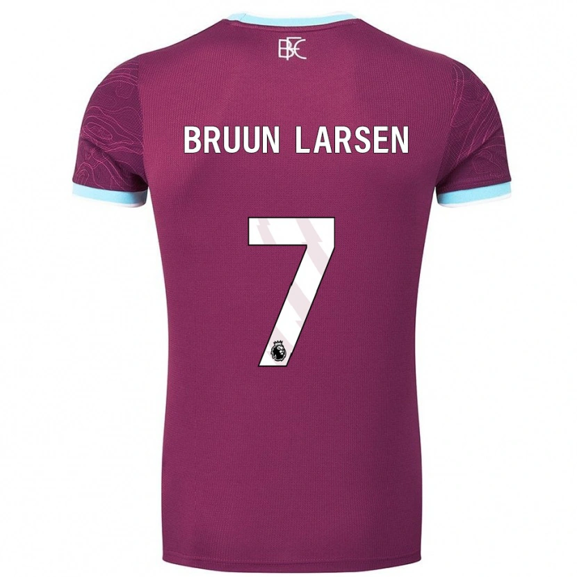 Danxen Kvinder Jacob Bruun Larsen #7 Bourgogne Himmelblå Hjemmebane Spillertrøjer 2025/26 Trøje T-Shirt