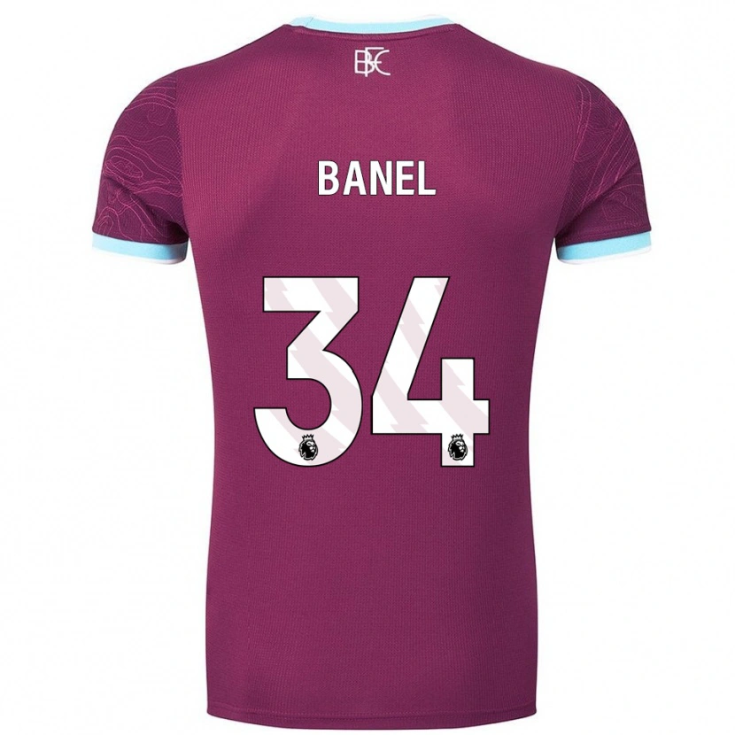 Danxen Kvinder Jaydon Banel #34 Bourgogne Himmelblå Hjemmebane Spillertrøjer 2025/26 Trøje T-Shirt